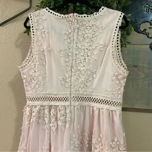 Lulus Dresses Nwot Lulus Garden Dreams Blush Lace Tiered Maxi Dress Poshmark